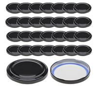 mikken Lot de 30 couvercles pour bocaux de 8,5 cm TO82 Blueseal - Sans BPA/PVC - Couleur : noir