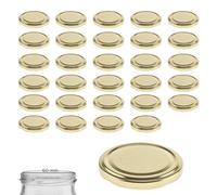 mikken Lot de 30 couvercles TO 70/7,3 cm pasteurisables pour pots à confiture Twist-Off Couvercle de rechange pour bocaux à conserve Doré