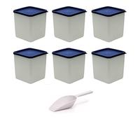 mikken Lot de 6 boîtes de congélation en Plastique Blanc 1,25 l