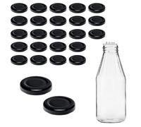 mikken TO43 Lot de 25 couvercles de rechange pour bouteilles en verre 4,5 cm Noir