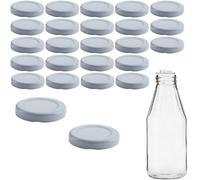 mikken TO43 Lot de 25 couvercles de rechange pour bouteilles en verre 4,5 cm pour bouteilles de lait et de jus Blanc