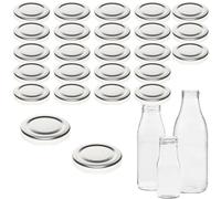 mikken TO48 Lot de 25 couvercles de rechange pour bouteilles de lait et de jus de fruits Argenté 5 cm