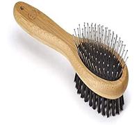Mikki Brosse en Bambou Combinée Adaptée aux Pelages Courts à Mi-Longs Convient à l’Usage avec Chats/Chiens Petit 1 Unité