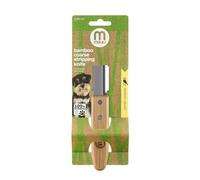 Mikki Couteau à dénuder en bambou pour le toilettage du chien, pour enlever les poils envahis par la végétation du top coat, lames antirouille durables, poignée profilée facile à tenir, dents épaisses