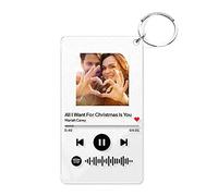 MIKLIK Porte-clés personnalisable en acrylique avec code Spotify personnalisable pour photo 5,3 x 8,9 cm, Transparent