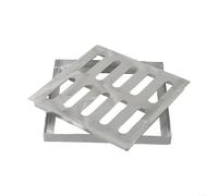 MIKMLYZE Grille de vidange en acier inoxydable avec cadre, couvercle de drainage extérieur antidérapant pour eau de pluie, design anti-obstruction à double rangée pour routes municipales, places