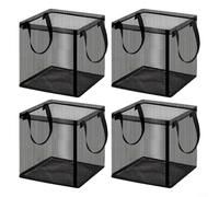 MIKMLYZE Lot de 4 paniers de plantation aquatiques avec poignées, sacs en maille fine pour plantes de bassin, nénuphars, fleurs de lotus, protection des racines des poissons, sacs de jardin de marais