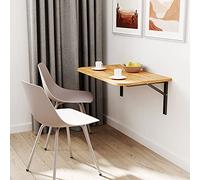 mikon AKKE Table Murale Rabattable avec Coins Arrondis - Table Pliante Gain de Place 18mm - Cuisine Bureau et Chambre d'enfant - Plateau Robuste avec Bordure PVC 2mm 80x40 cm Artisanat d'or