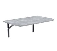mikon AKKE Table Murale Rabattable avec Coins Arrondis - Table Pliante Gain de Place 18mm - Cuisine Bureau et Chambre d'enfant - Plateau Robuste avec Bordure PVC 2mm 90x40 cm béton