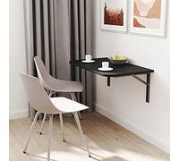 mikon AKKE Table Murale Rabattable avec Coins Arrondis - Table Pliante Gain de Place 18mm - Cuisine Bureau et Chambre d'enfant - Plateau Robuste avec Bordure PVC 2mm 70x60 cm Anthracite