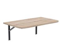 mikon AKKE Table Murale Rabattable avec Coins Arrondis - Table Pliante Gain de Place 18mm - Cuisine Bureau et Chambre d'enfant - Plateau Robuste avec Bordure PVC 2mm 100x55 cm Sonoma