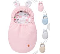 Mikos Couverture enveloppante pour bébé 100 % coton GOTS Zert. Couverture tricotée pour le printemps avec fermeture éclair, pour bébé avec rembourrage, universelle pour poussette, buggys de printemps,