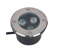 MIKOTR Très Mince Spot LED for Terrasse 3W Spot LED Encastrable Exterieur Acier Inoxydable IP67 Extérieur Étanche Jardin, Terrasse, Sol, Lampe À Gazon(Blanc Chaud 3000K,12V)