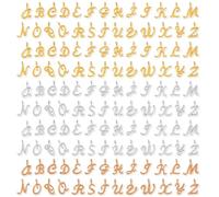 Mikovivi 130 Pièces / 5 Sets Charms Lettres ABC, Mini Alphabet A-Z, Pendentifs Alliage de Zinc Bracelet Collier pour la Fabrication de Bijoux DIY (Tonne Doré, Tonne Argenté, Couleur Or Clair)