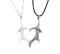 Mikovivi 2 Pièces Collier d'Amitié, Colliers Magnétiques Correspondants pour Couples Cadeau de Bijoux pour Anniversaire Femme Homme (Chauves-souris)