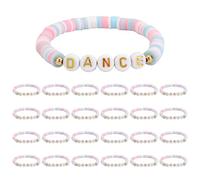Mikovivi 24pcs Bracelets Danse Argile Polymère, Élastiques et Perlés Bracelet Danseuse Ballerine Idéals Danseuses et Ballerines pour Anniversaire Récital Ballet pour Concours Danse
