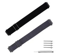 Mikovivi 2pcs Bracelet Montre Nylon Ajustable Compatible avec Modèle F91W, Bracelet Montre Nylon 18mm à Dégagement Rapide avec Boucle Robuste et Outil d'Installation pour Homme(Noir et Gris)