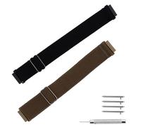Mikovivi 2pcs Bracelet Montre Nylon Ajustable Compatible avec Modèle F91W, Bracelet Montre Nylon 18mm à Dégagement Rapide avec Boucle Robuste et Outil d'Installation pour Homme(Noir et Vert Olive)