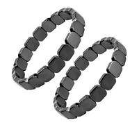 Mikovivi 2pcs Bracelets en Hématite pour Homme, Bracelets en Calculs Biliaires Noirs Adaptés Aux Hommes Papas Maris Garçons Bijoux Inspirants pour Restaurer La Confiance