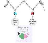 Mikovivi 2pcs Wicked the Musical Produits, Wicked Bijoux Parce Que je te Connaissais j'Ai été Changé pour de Bon Wicked Cadeaux Produits de Film Wicked pour Femmes Sœurs Amies