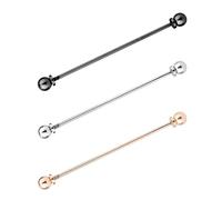 Mikovivi 3pcs Épingles Col pour Hommes, Classique Métal Épingles Cravate Chemise Barre Col Revers Bâton Broche Hommes Tenue Accessoires pour Affaires Mariage Formel Porter (Argent, Doré, Gris Foncé)