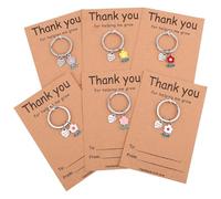 Mikovivi 6pcs Porte-Clés pour Enseignant, Porte-Clés « Merci » avec Breloque Cœur Fleuri Merci de m’Avoir Aidé à Grandir pour la Saint-Valentin Noël et Thanksgiving (6 Couleurs)