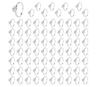 Mikovivi 80pcs Bagues Diamant Fête Prénuptiale, Bagues Fiançailles Faux Ajustables Cadeaux Fête pour Décorations Table Mariage Cupcake Jeux d’Enterrement Vie Jeune Fille et Accents Cadeau (Argent)