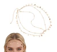 Mikovivi Bijou de Tête Égyptien Doré Orné D'un Cœur et Strass, Style Bohème Ajustable à Accessoire de Coiffure Idéal pour les Costumes Fêtes Bals Mariages et le Cosplay