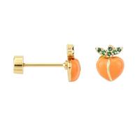 Mikovivi Boucles D'oreille Pêche, Accessoires Drôles Dos Plat Créoles Colorées Vis pour Piercing Hélix Délicat en Forme de Fruit pour Femmes