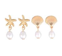 Mikovivi Boucles d'Oreilles Étoile de Mer pour Femme, Or Boucles d'Oreilles Coquillage Bijoux de Plage Cadeau Océan Tendance Essentiels pour les Vacances d'Été For Femme