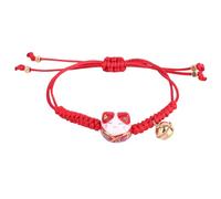 Mikovivi Bracelet Chat Porte-Bonheur, Bracelet en Corde Chat Porte-Bonheur Talisman Feng Shui Protège de la Richesse Convient aux Femmes (Rouge)
