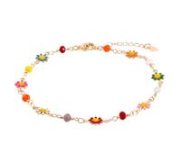 Mikovivi Bracelet Cheville Marguerite, Bijoux Cheville Cuivre Acrylique Qualité Supérieure Bracelet Cheville Marguerite Femme d'Anniversaire Saint-Valentin Cadeau Noël pour Femmes Filles(Coloré)