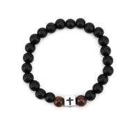 Mikovivi Bracelet de Perles Croisées avec Cartes d'Anniversaire, Bracelet en Pierre Œil de Tigre pour 18e Anniversaire Bracelets Jésus Bracelets Chrétien pour Hommes Adolescents Garçons Fils Papas