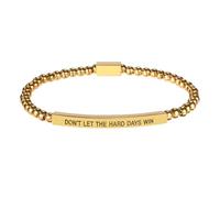 Mikovivi Bracelet Doré Ne Laisse pas Les Jours Difficiles Gagner, Étanche Orné de Pierres Biliaires Noires Bracelets Inspirants de Perles Bijou Inspirant pour Femme