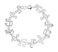 Mikovivi Bracelet en Argent Plaqué avec Motif de Note de Musique, Bijou Original pour Musiciennes Bracelet à Breloques Musicales Cadeau d'Anniversaire pour Amies Famille Amoureuses Enseignantes
