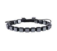 Mikovivi Bracelet en Hématite Homme, Bracelet en Pierre Biliaire Noire Bijou de Poignet à Perles Rectangulaires Cadeau Minimaliste pour Papa ou Mari Accessoire Inspirant pour Retrouver Confiance Soi