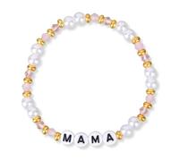 Mikovivi Bracelet Petits Mots, Réglable Perles Bracelet Maman Tante Femme Cadeau Bijoux pour Fête des Mères Noël (MAMA)