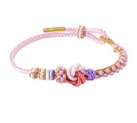 Mikovivi Bracelet pour Petite Fille, Bracelet Noeud Fleur de Pêcher Rose Bracelet Réglable Petite Fille de Grand Mère un Lien Qui ne Peut Jamais Être Défait Bracelet pour Cadeaux Petite Fille