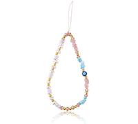 Mikovivi Breloque Téléphone Mauvais Oil, Jolie Dragonne Téléphone Perlée Lanière Téléphone Mauvais Oil Breloque Téléphone Portable Perlée Lanière Chaîne Téléphone Porte-Clés Parfait Femme(Rose, Bleu)