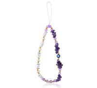 Mikovivi Breloque Téléphone Mauvais Oil, Jolie Dragonne Téléphone Perlée Lanière Téléphone Mauvais Oil Breloque Téléphone Portable Perlée Lanière Chaîne Téléphone Porte-Clés Parfait Femme(Violet)