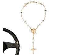 Mikovivi Chapelet Voiture, Chapelet Catholique à Suspendre au Rétroviseur de Voiture avec Breloque de la Vierge Marie et Crucifix Idéal Comme Cadeau Religieux Catholique pour Homme et Femme