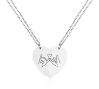 Mikovivi Collier 13, Inspiré Collier Assorti BFF pour 2 Bijoux Cadeau d'Amitié pour Femmes Filles Meilleure Amie Fans (Promesse Pinky)