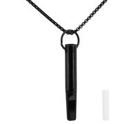 Mikovivi Collier de respiration pleine conscience en acier titane avec pendentif en forme de lien respiratoire pour rappel de respiration profonde - Bijou sans respiration pour homme et femme, Moyen