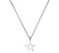 Mikovivi Collier Étoile à Cinq Branches, Pendentif Étoile Ajourée Délicate, Chaîne Minimaliste Ajustable Style AnnéesY2K Bijou Fantaisie pour Femme Cadeau (Couleur Argent)