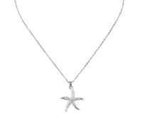 Mikovivi Collier Étoile de Mer pour Femme, Pendentif Étoile de Mer en Acier Titane Élégant Bijou Plage pour l'Été Inspiré La Mers (Argent)