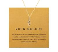 Mikovivi Collier Pendentif Note de Musique Élégant, Fine Chaîne pour Clavicule avec Carte Symbolique Bijou Musical pour Femmes et Mélomanes