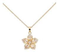 Mikovivi Colliers de Fleurs, Délicat Pendentif Fleur Bauhinia en Cristal Rotatif Réglable Bijoux pour Femmes Mode Rétro Accessoires de Bijoux Intéressants (Diamant Blanc)
