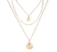 Mikovivi Ensemble de Colliers Coquillages, Collier Pendentif Étoile de Mer et Coquillage Empilable Chaîne Cou Délicate en Forme Trombone Bijoux Plage pour Femmes