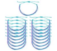 Mikovivi Lot de 15 Bracelets de Sensibilisation à la Prévention du Suicide Bracelets de Prévention du Suicide Cyan et Violet Bracelets Tressés de Sensibilisation à la Sécurité pour Hommes et Femmes