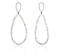 Mikovivi Lot de 2 breloques pour téléphone en perles, bracelet anti-perte avec perles irrégulières